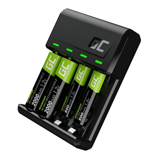 Ładowarka GREEN CELL VitalCharger GRSETGC03 + 2 x AA/2000 mAh i 2 x AAA/800 mAh