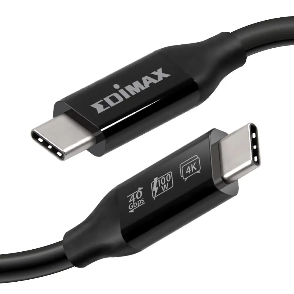 Kabel USB-C - USB-C EDIMAX USB4 Thunderbolt 3 1 m Czarny