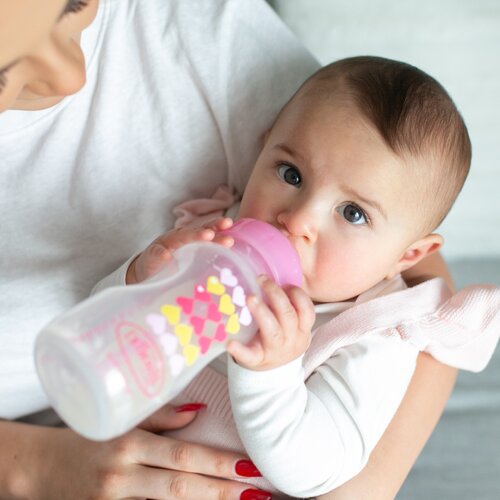Zestaw DR BROWNS Od butelki do kubka 270 ml Różowy