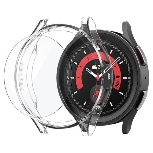 Etui SPIGEN Thin Fit do Samsung Galaxy Watch 5 Pro (45mm) Przezroczysty + szkło Tempered Glass