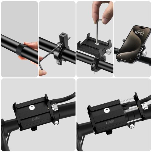 Uchwyt na telefon do roweru TECH-PROTECT V4 Universal Bike Mount Czarny