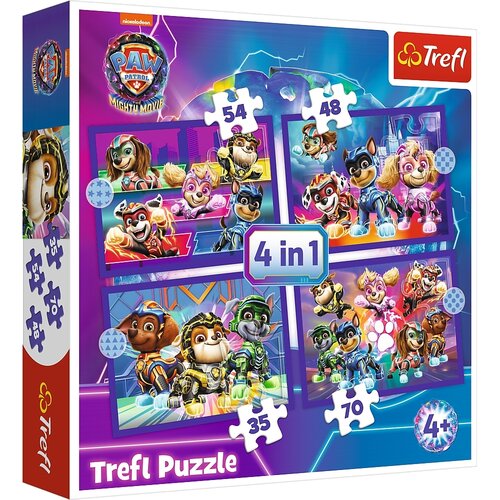 Puzzle TREFL Psi Patrol Bohaterowie na ratunek 4w1 The Mighty Movie 2023 34621 (207 element贸w)