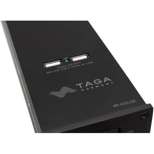 Filtr zasilania TAGA HARMONY PF-400-USB Czarny