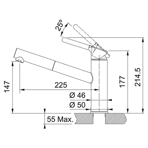 Bateria FRANKE Orbit 115.0623.059 Chrom/Orzechowy