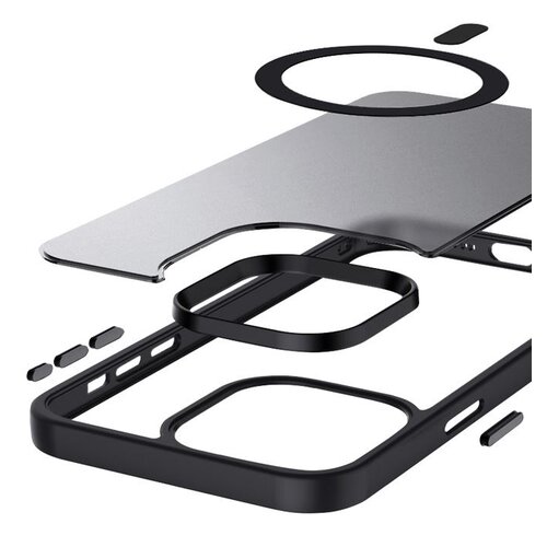 Etui CRONG Hybrid Frost MAG Cover MagSafe do Apple iPhone 15 Plus Czarny