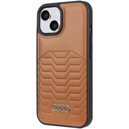 Etui AUDI Synthetic Leather MagSafe do Apple iPhone 14/15 Plus Brązowy