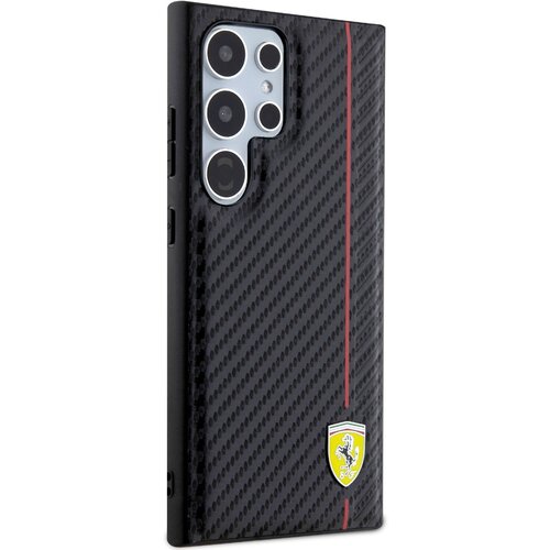 Etui FERRARI Carbon Printed Line do Samsung Galaxy S24 Ultra Czarny