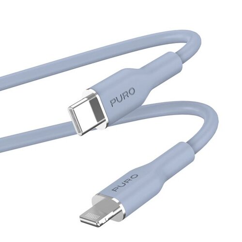 Kabel USB-C - Lightning PURO Icon Soft Cable 1.5 m Niebieski