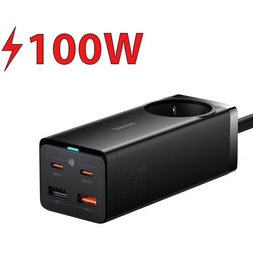 Ładowarka sieciowa BASEUS GaN3 Pro 100W Czarny PSZM000401