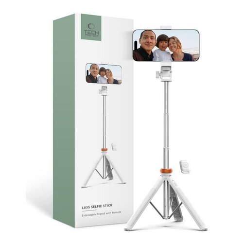 Uchwyt selfie TECH-PROTECT L03S Bluetooth Tripod Biały